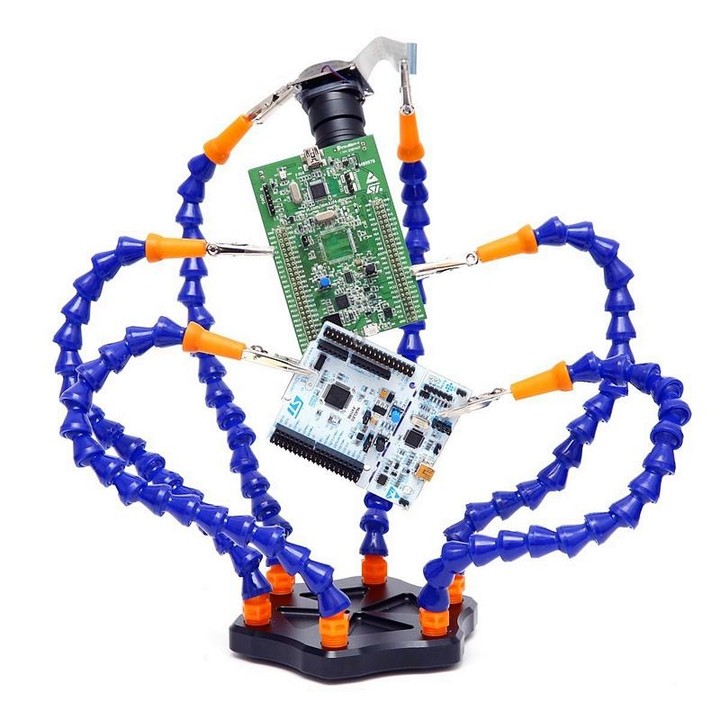 Universal Six-Jaw Aluminum Alloy Welding Station Power Distribution Board Welding Tool, Style: Backplane + 6 Claw Clamp(Black Bo
