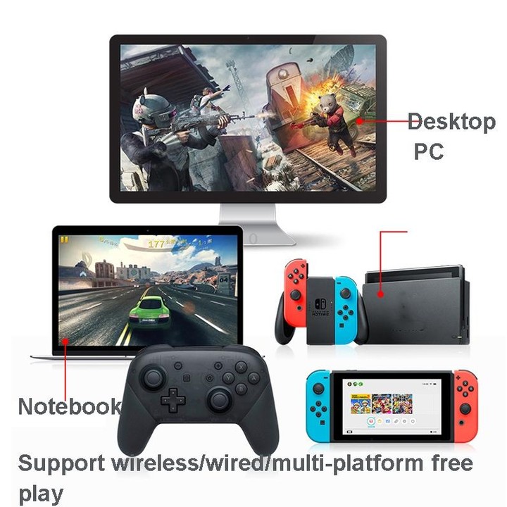 L-0326 Wireless Gamepad For Switch Pro,Style: Black