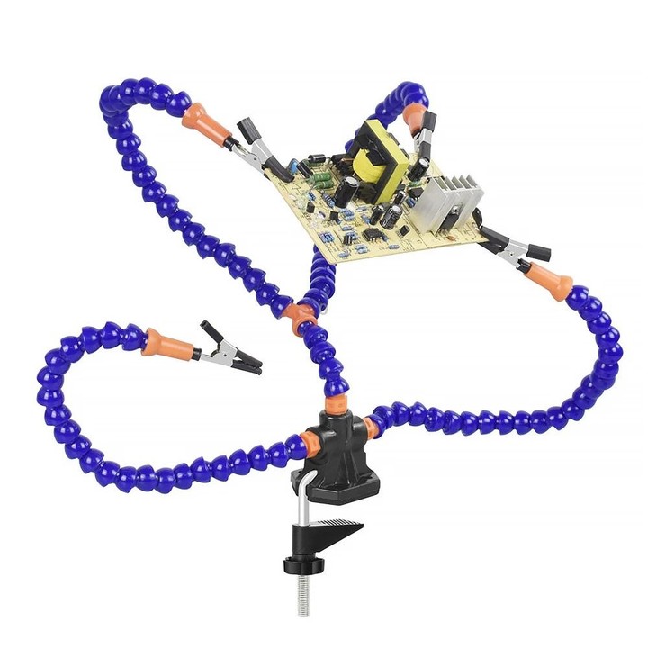 Y4BK-XS Universal Arm Clip-On Base Four-Claw Soldering Station(Blue)