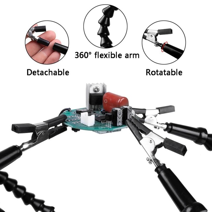 Y4BK-XS Universal Arm Clip-On Base Four-Claw Soldering Station(Blue)