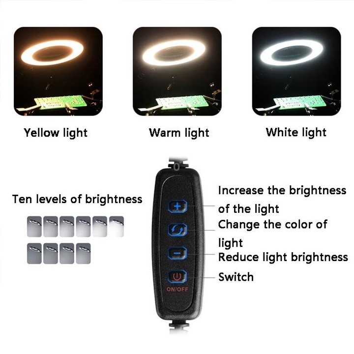 Six-Jaw LED Lamp Magnifying Glass Soldering Station with Fan(N-SS6LMF-BK9)