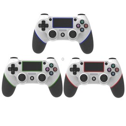 Wireless Bluetooth Rubberized Gamepad For PS4(White Green)