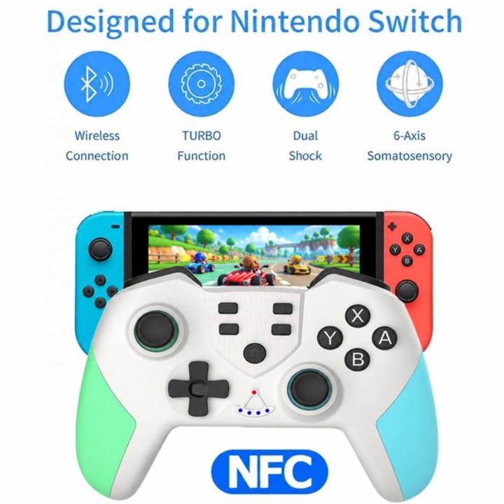 T23 Macro Programming Six-Axis Wireless Bluetooth Handle With NFC For Switch Pro(Mary Red)
