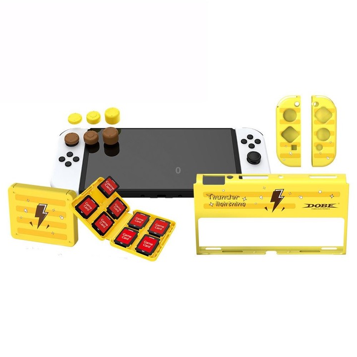 DOBE TNS-1192 Host Handle Protective Shell + Card Box + Rocker Cap Set For Switch OLED
