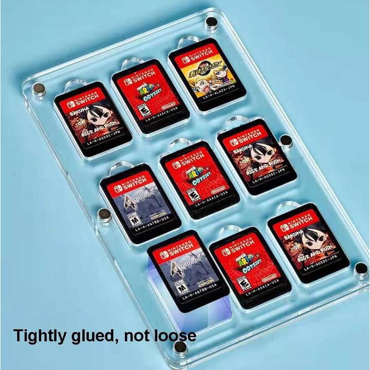 14 Grid Transparent Crystal Magnetic Game Card Storage Box For Switch