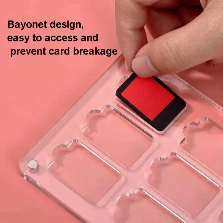 27 Grid Transparent Crystal Magnetic Game Card Storage Box For Switch