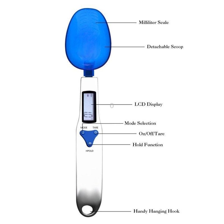 500g / 0.5g Kitchen Scale Electronic Measuring Spoon Scale With Three Spoons