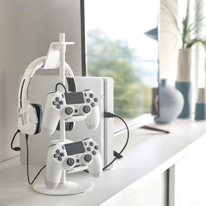 Gamepad Storage Rack Desktop Headphone Storage Rack, Color: 4 Floors Black