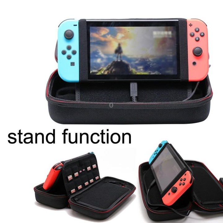 CHKJOK Game Console Bracket Function EVA Protective Sleeve For Switch Oled(Black)