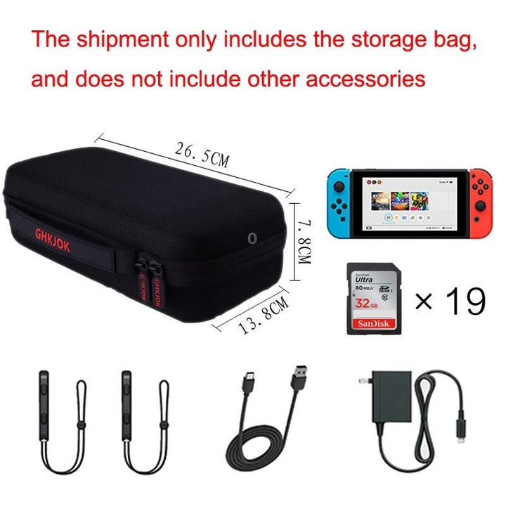 CHKJOK Game Console Bracket Function EVA Protective Sleeve For Switch Oled(Black)