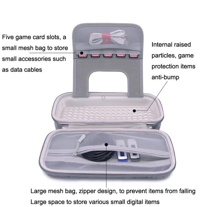CHKJOK Game Console Bracket Function EVA Protective Sleeve For Switch Oled(Gray)