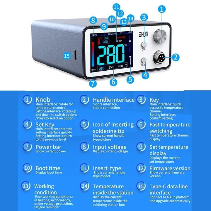 AIXUN T3A Soldering Station+T245 Welding Pen Precision Repair Welding Tool Set(EU Plug)