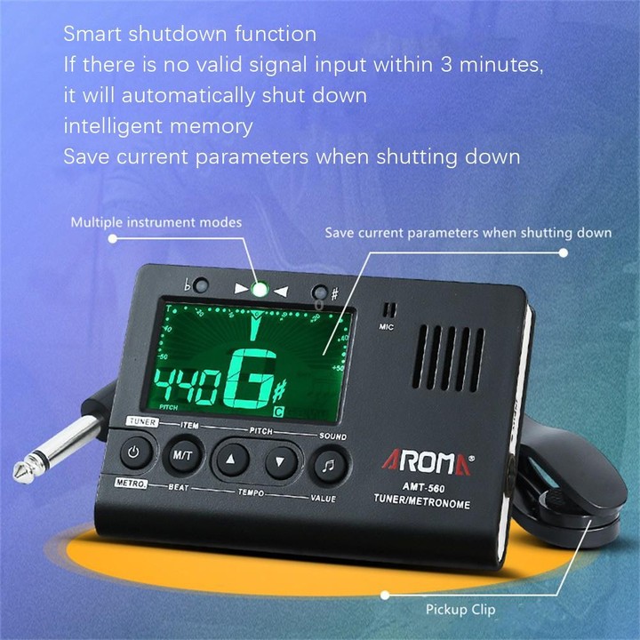 ROM Electronic Metronome Rhythm Acoustic Guitar Tuner(AMT-560)