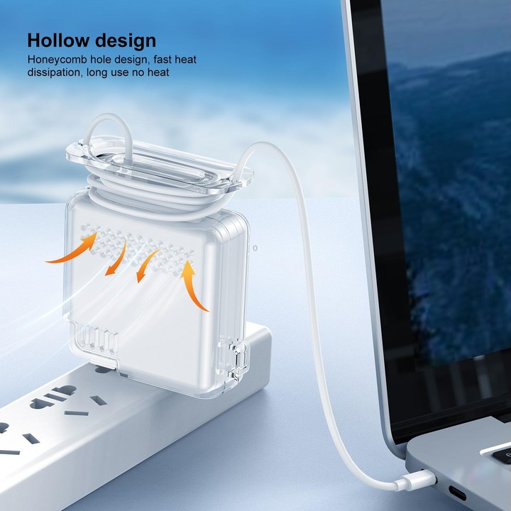 OATSBASF Transparent Silicone Power Protective Case For IPhone MacBook Pro Air 20W