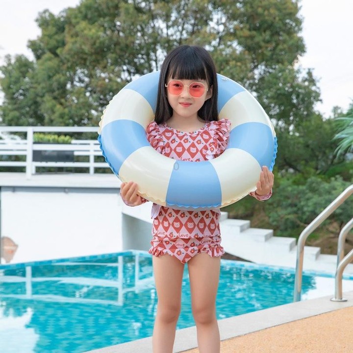 Thickened Children Swimming Ring Inflatable Underarm Ring 50cm(Striped Blue)