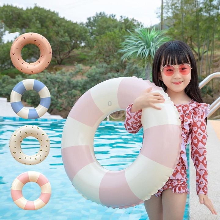 Thickened Children Swimming Ring Inflatable Underarm Ring 58cm(Cherry)