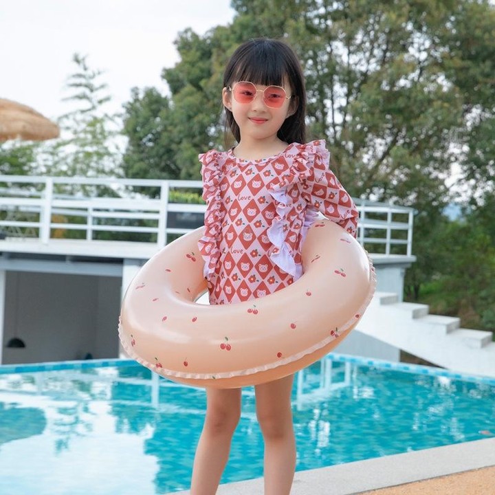 Thickened Children Swimming Ring Inflatable Underarm Ring 66cm(Cherry)