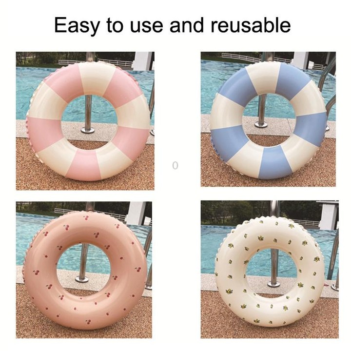 Thickened Children Swimming Ring Inflatable Underarm Ring 75cm(Striped Pink)