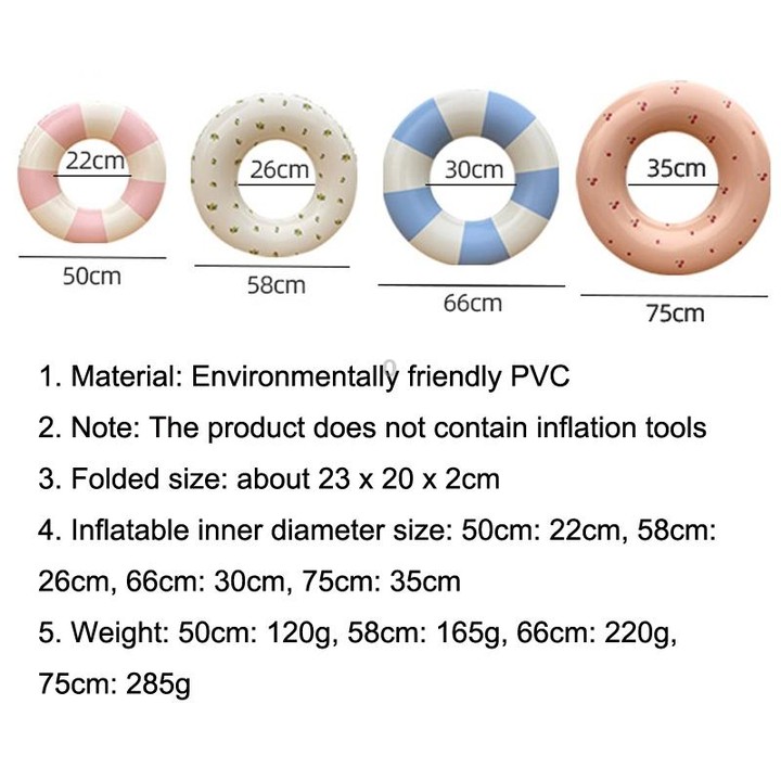 Thickened Children Swimming Ring Inflatable Underarm Ring 75cm(Olive)
