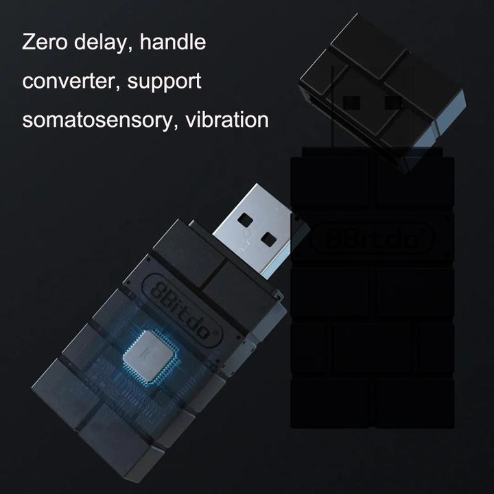 8BitDo USB Wireless Receiver Handle Switch For PS5/PS4(Black)