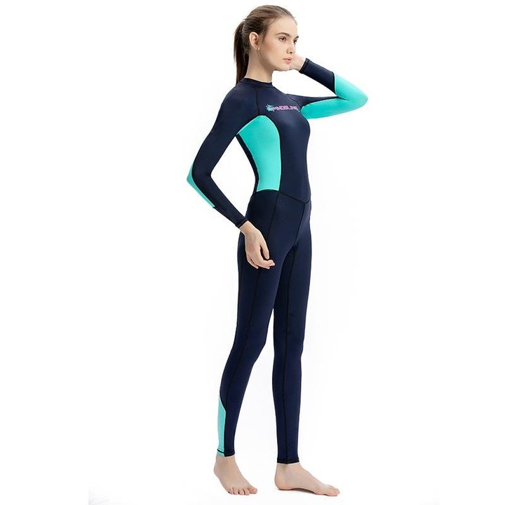 FINDSLINE Lycra Diving Cloth Female Thin Quick-Dry Waterproof Sunblock Wetsuit, Size: L(Navy)