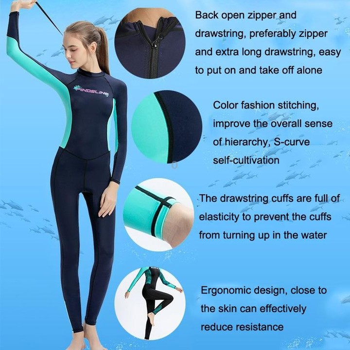 FINDSLINE Lycra Diving Cloth Female Thin Quick-Dry Waterproof Sunblock Wetsuit, Size: XL(Navy)
