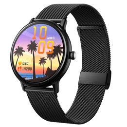 LOANIY Y86 1.43 Inch Heart Rate Monitoring Smart Bluetooth Watch, Color: Black Steel