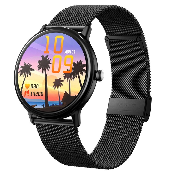 LOANIY Y86 1.43 Inch Heart Rate Monitoring Smart Bluetooth Watch, Color: Black Steel