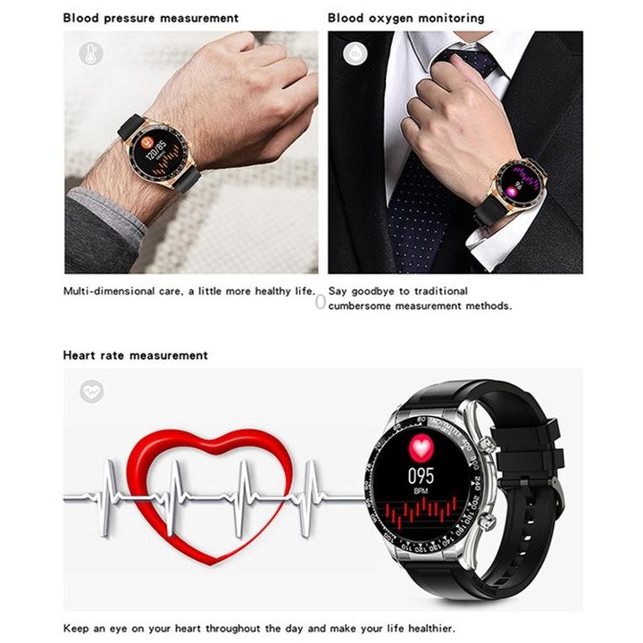 LOANIY E18 Pro Smart Bluetooth Calling Watch with NFC Function, Color: Gold Silicone