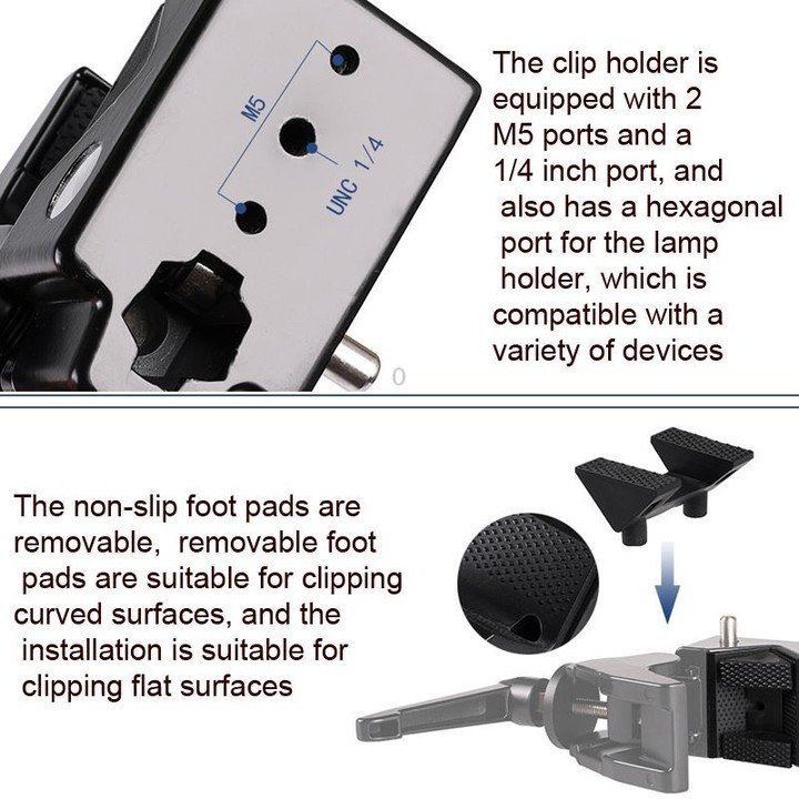 CL-22 Multi-function SLR Camera Fixed Clip Gimbal Vigorously Clip Photography Pliers(Black)