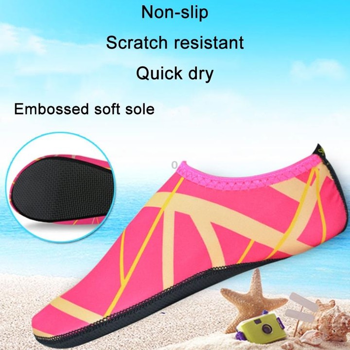 1 Pair Outdoor Snorkeling Non-Slip Soft Bottom Beach Diving Socks, Size: 30-31(Gray Orange)