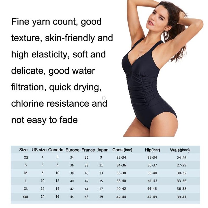 HS18110 Women Belly Cover One-Piece Swimsuit With Chest Pad, Size: XL(Red Wine)