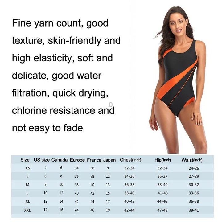 Women Comfortable Triangle One-Piece Swimsuit With Chest Pad, Size: L(Navy+Lake Blue)