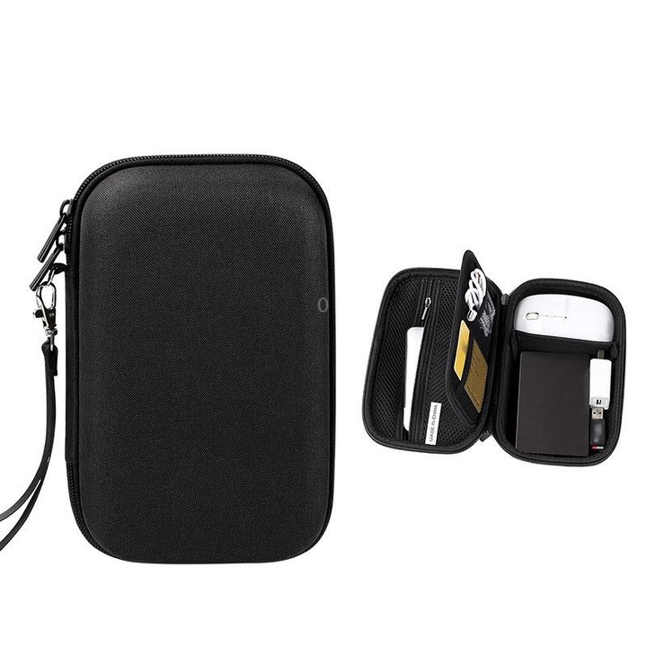 YK02SJ Headphone Hard Disk Shockproof Storage Box(Mysterious Black)