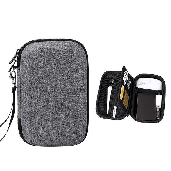 YK02SJ Headphone Hard Disk Shockproof Storage Box(Dark Gray)