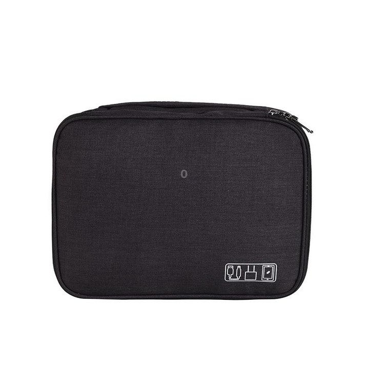 RH916 3 Layers Digital Collection Package Multi-Functional Data Cable Storage Package(Black)