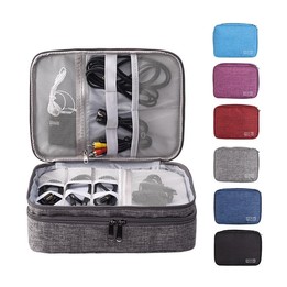 RH916 3 Layers Digital Collection Package Multi-Functional Data Cable Storage Package(Navy)