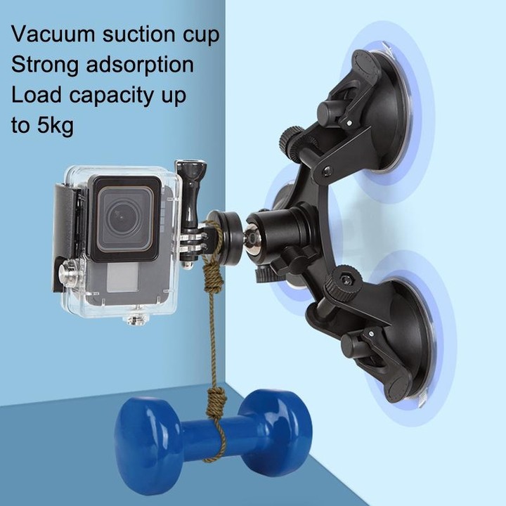 Car General Purpose Vehicle Bracket Suction Cup Fixed Glass Video Shooting Base, Shape: Suction Cup+PTZ