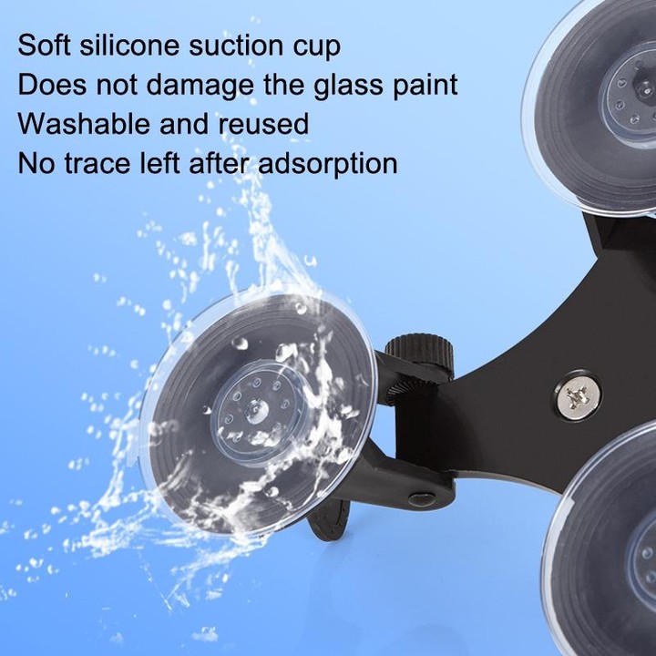 Car General Purpose Vehicle Bracket Suction Cup Fixed Glass Video Shooting Base, Shape: Suction Cup+PTZ+Phone Clip