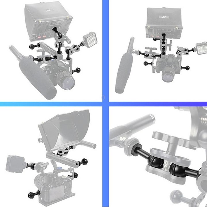 Ball Head Adapter Adjustable Screw Fixed Mount Camera Underwater Diving Photography Lights Bracket(M5 Screw Black)