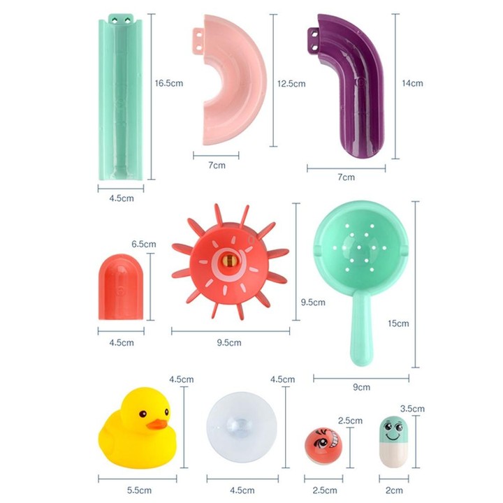 Children Bath Building Blocks Slide Water Toys, Spec: 24-pieces