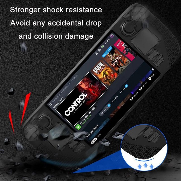 All-Inclusive Silicone Cover With Button Cap For Steam Deck(Black)