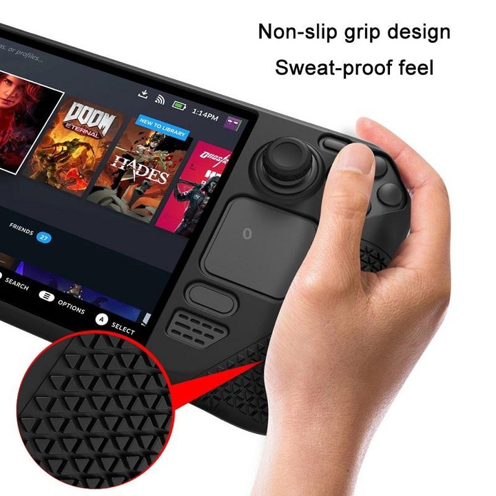 All-Inclusive Silicone Cover With Button Cap For Steam Deck(Pink)