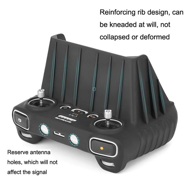 Sunnylife For DJI RC Remote Control Silicone Protective Case, Style: Without Hood (Black)