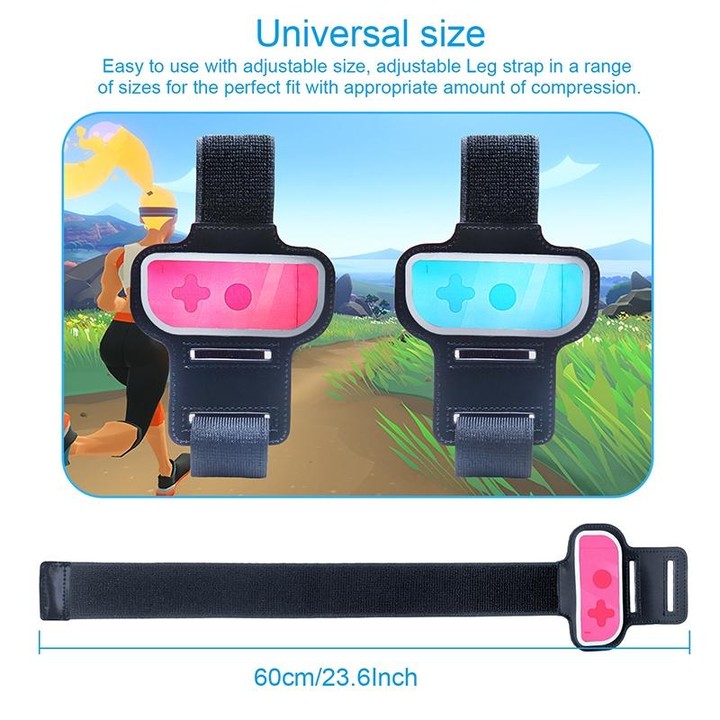 2PCS JYS JYS-NS242 For Nintendo Switch Joy-con Small Handlebar Leg Sports Straps(Black)