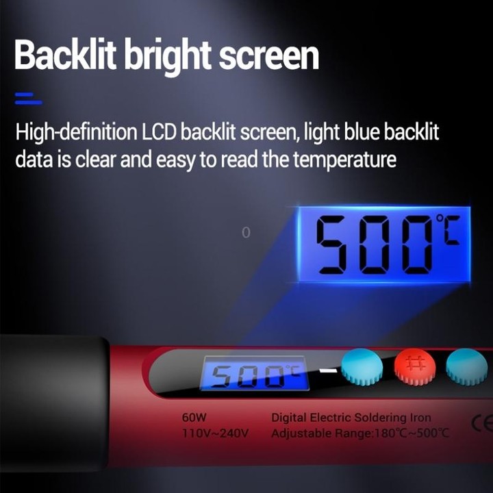 ANENG SL103 18pcs/set Intelligent Digital Display Temperature Adjustment Household Constant Temperature Soldering Iron Set 60W I