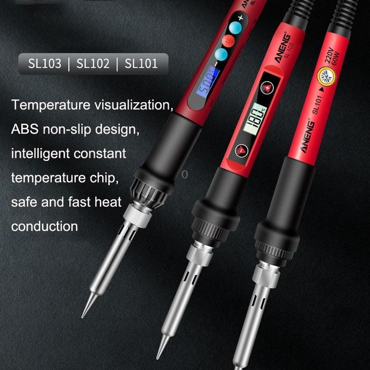 ANENG SL103 18pcs/set Intelligent Digital Display Temperature Adjustment Household Constant Temperature Soldering Iron Set 60W I