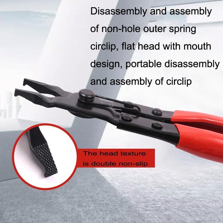 Reinforced Flat Circlip Pliers Flat-mouth Snap Ring Pliers(Red)