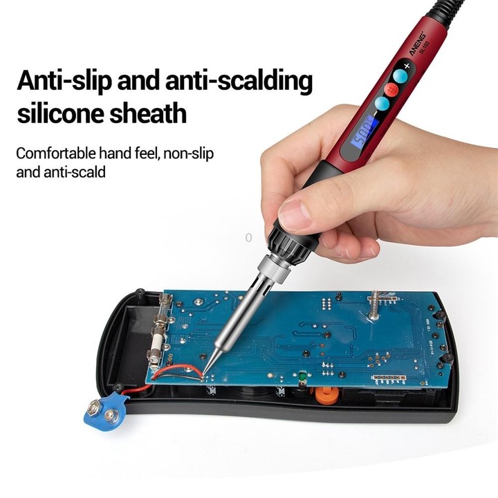 ANENG SL103 25pcs/set Intelligent Digital Display Temperature Adjustment Household Constant Temperature Soldering Iron Set 60W I