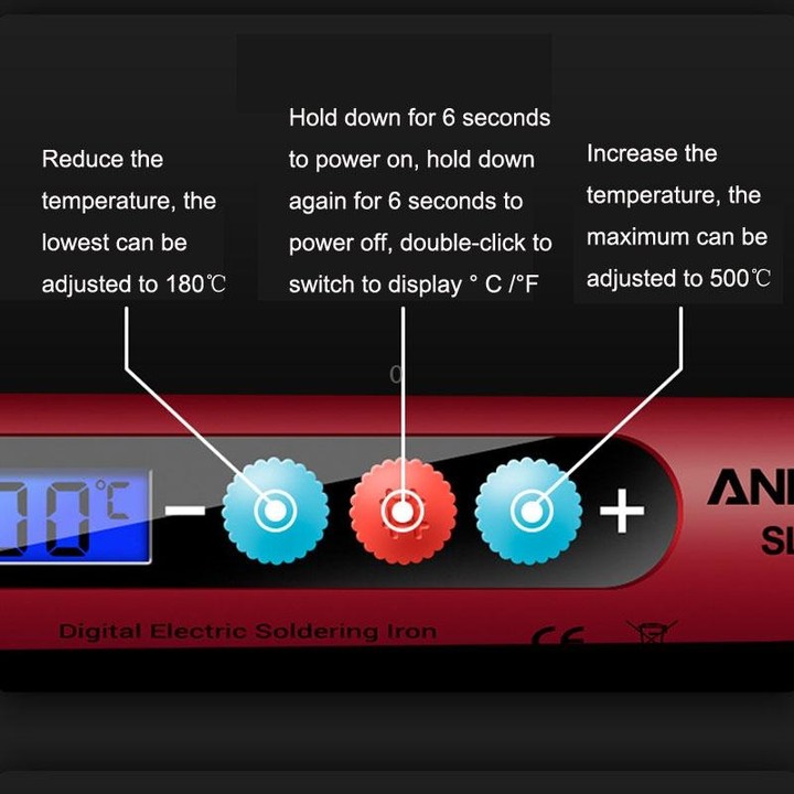 ANENG SL103 25pcs/set Intelligent Digital Display Temperature Adjustment Household Constant Temperature Soldering Iron Set 60W I